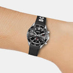 Runner Men Quartz Black Dial Chronograph Silicone Watch 1514141