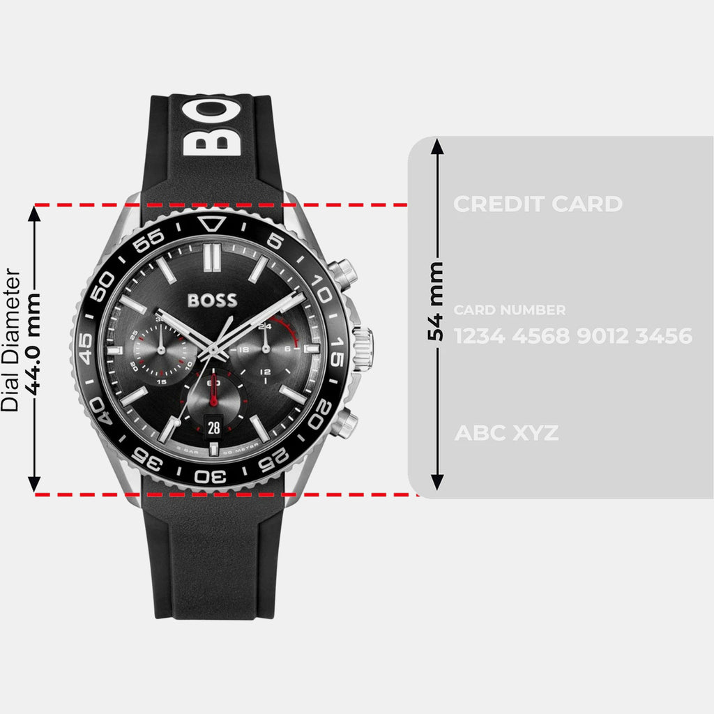 Runner Men Quartz Black Dial Chronograph Silicone Watch 1514141