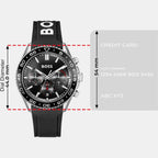 Runner Men Quartz Black Dial Chronograph Silicone Watch 1514141