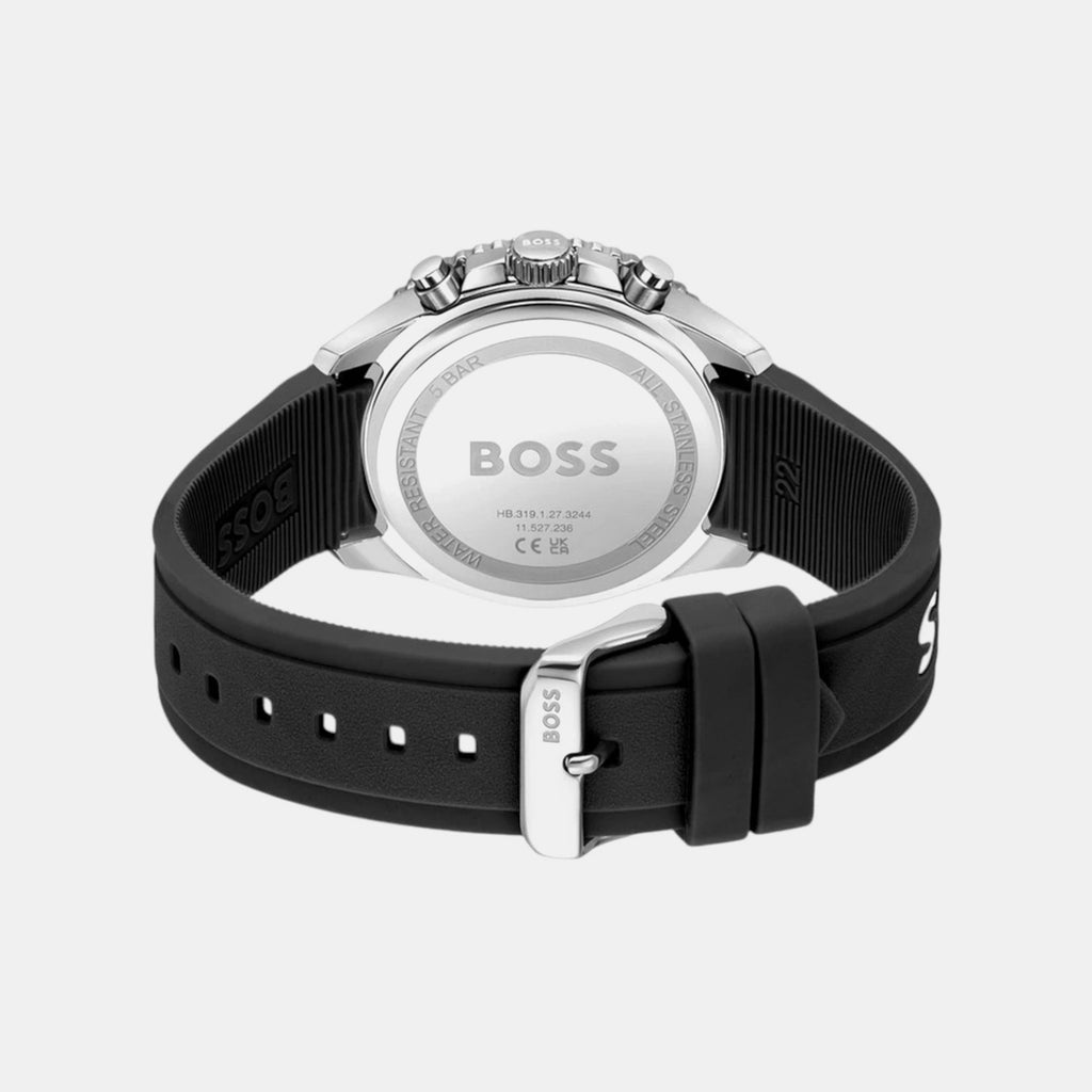 Runner Men Quartz Black Dial Chronograph Silicone Watch 1514141