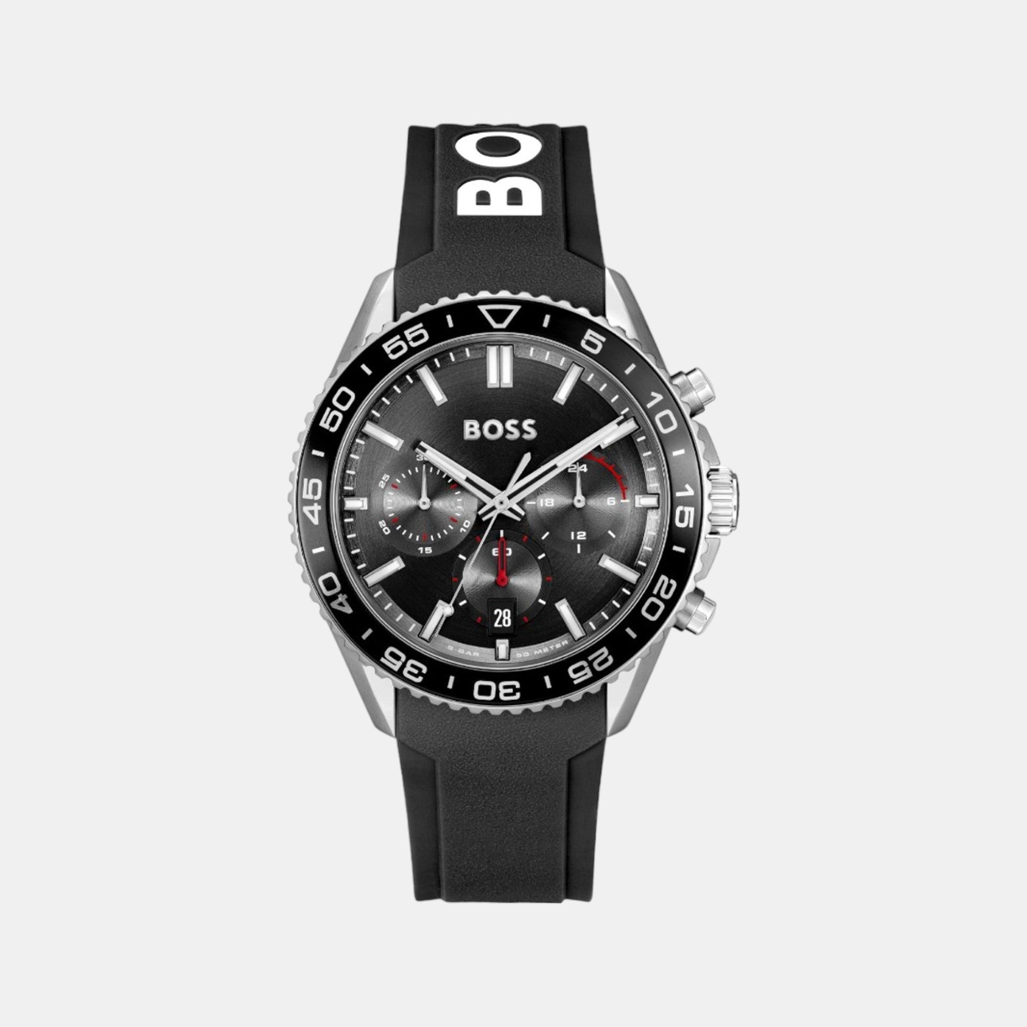 Boss Round Black Chronograph watch