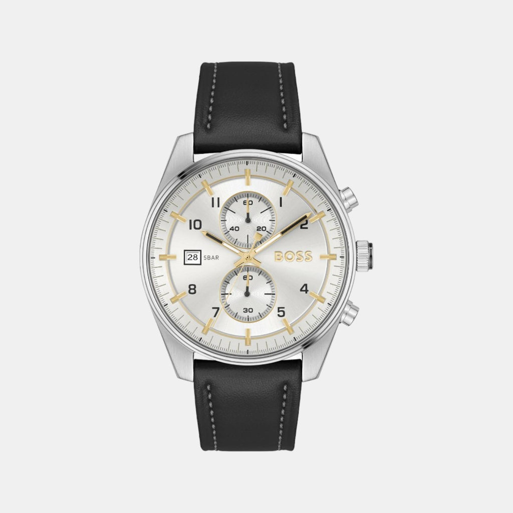Boss Round Silver Chronograph watch
