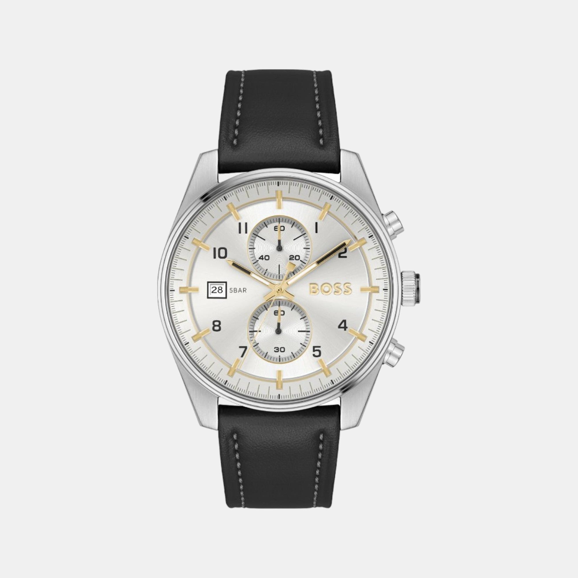 Boss Round Silver Chronograph watch