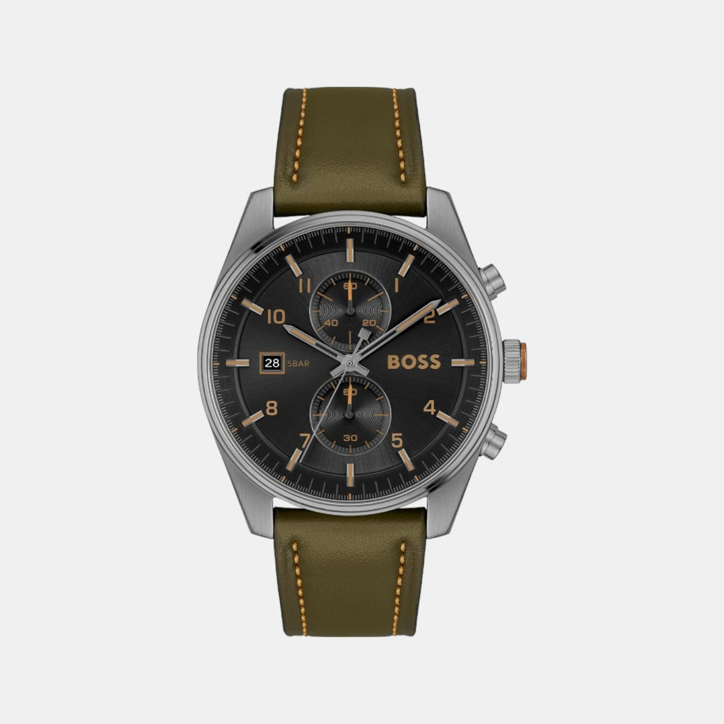 Boss Round Black Chronograph watch