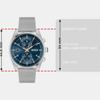 Skytraveller Men Quartz Blue Dial Chronograph Stainless Steel Watch 1514149