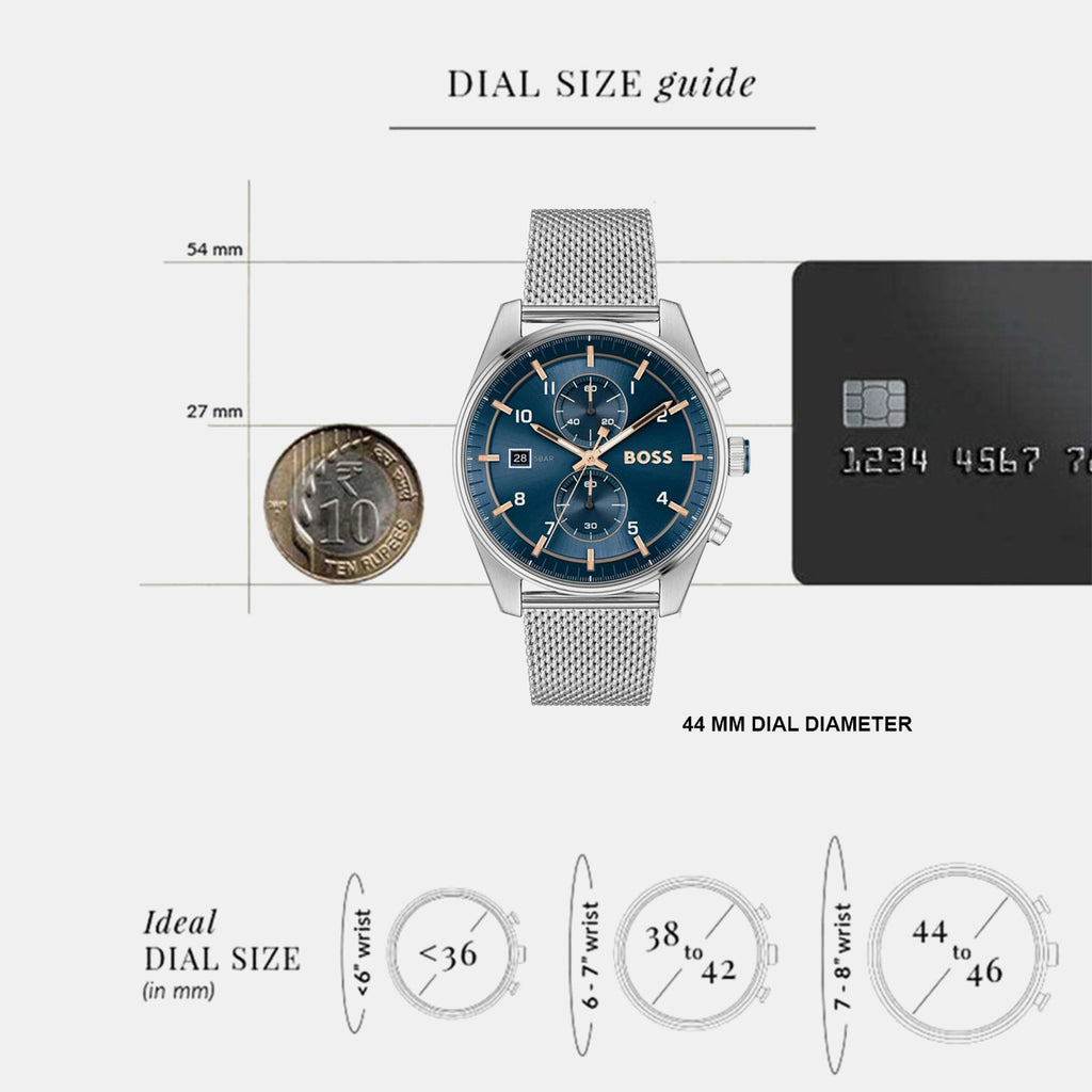 Skytraveller Men Quartz Blue Dial Chronograph Stainless Steel Watch 1514149