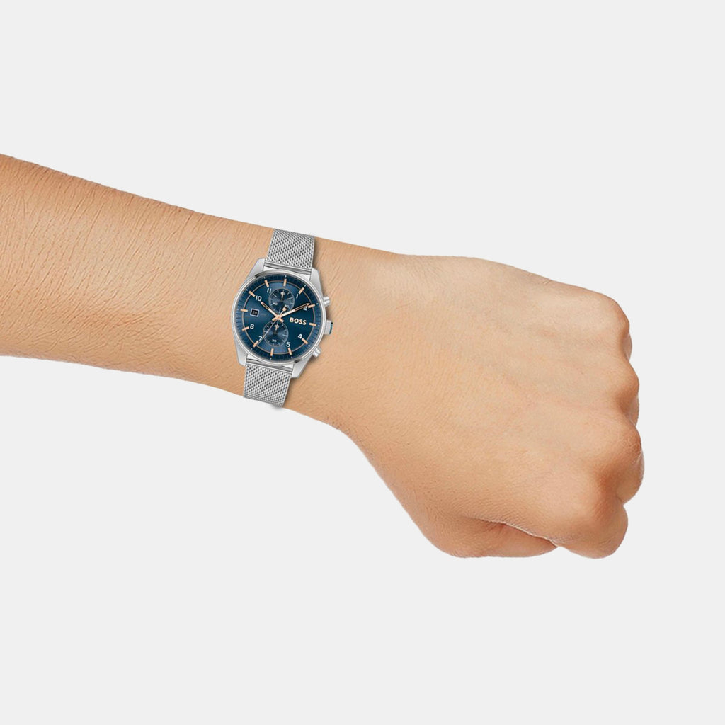 Skytraveller Men Quartz Blue Dial Chronograph Stainless Steel Watch 1514149