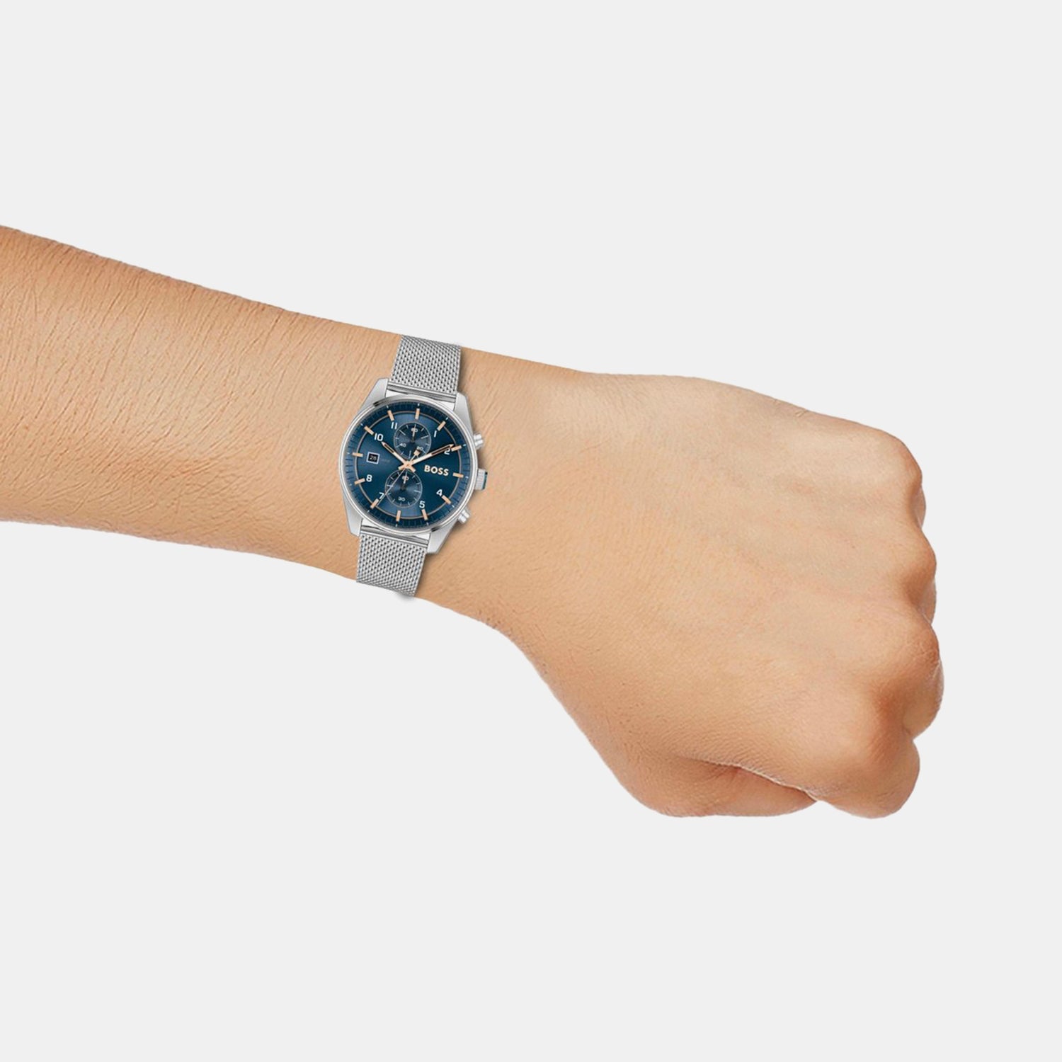 Skytraveller Men Quartz Blue Dial Chronograph Stainless Steel Watch 1514149