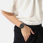 Skytraveller Men Quartz Black Dial Chronograph Mesh Watch 1514150