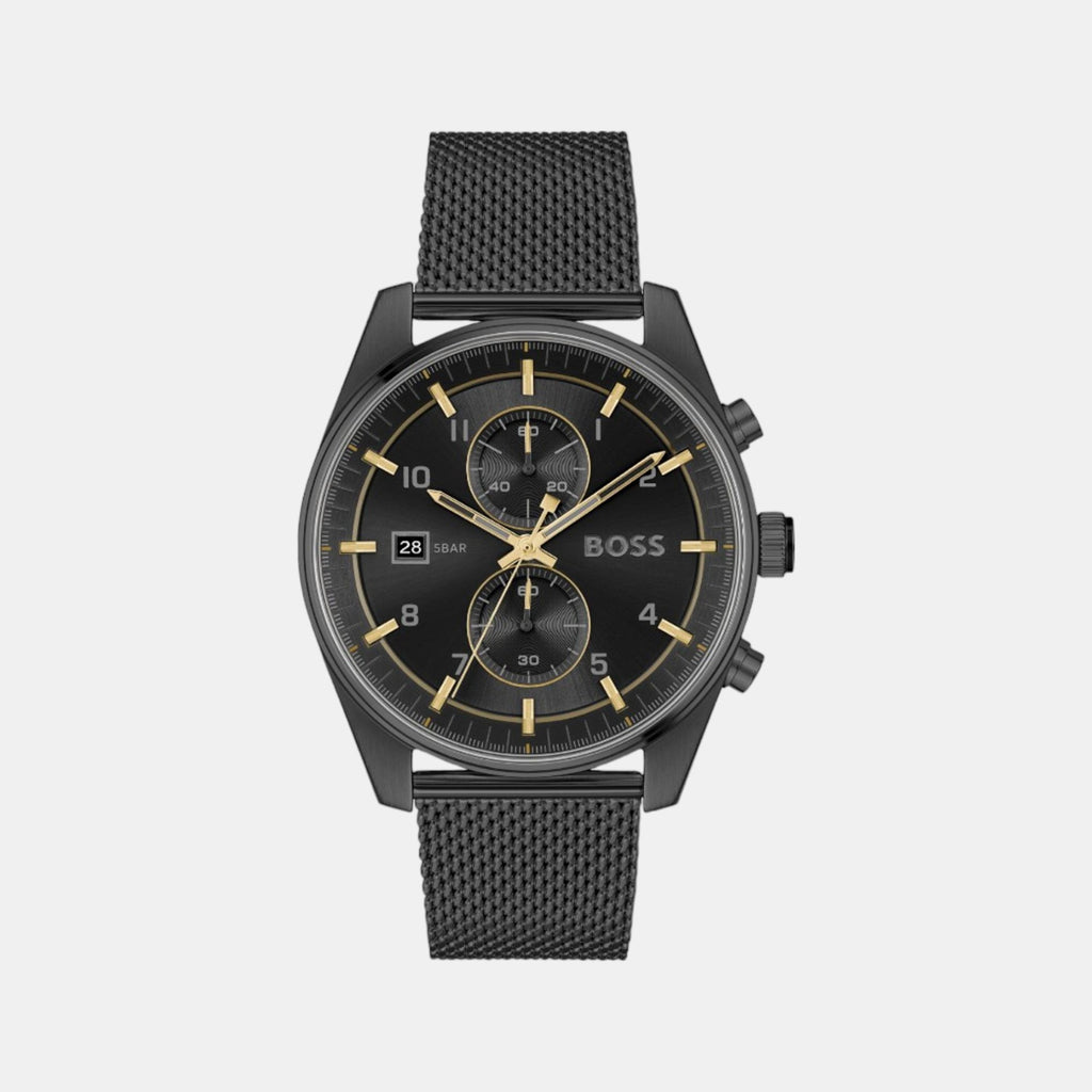Boss Round Black Chronograph watch
