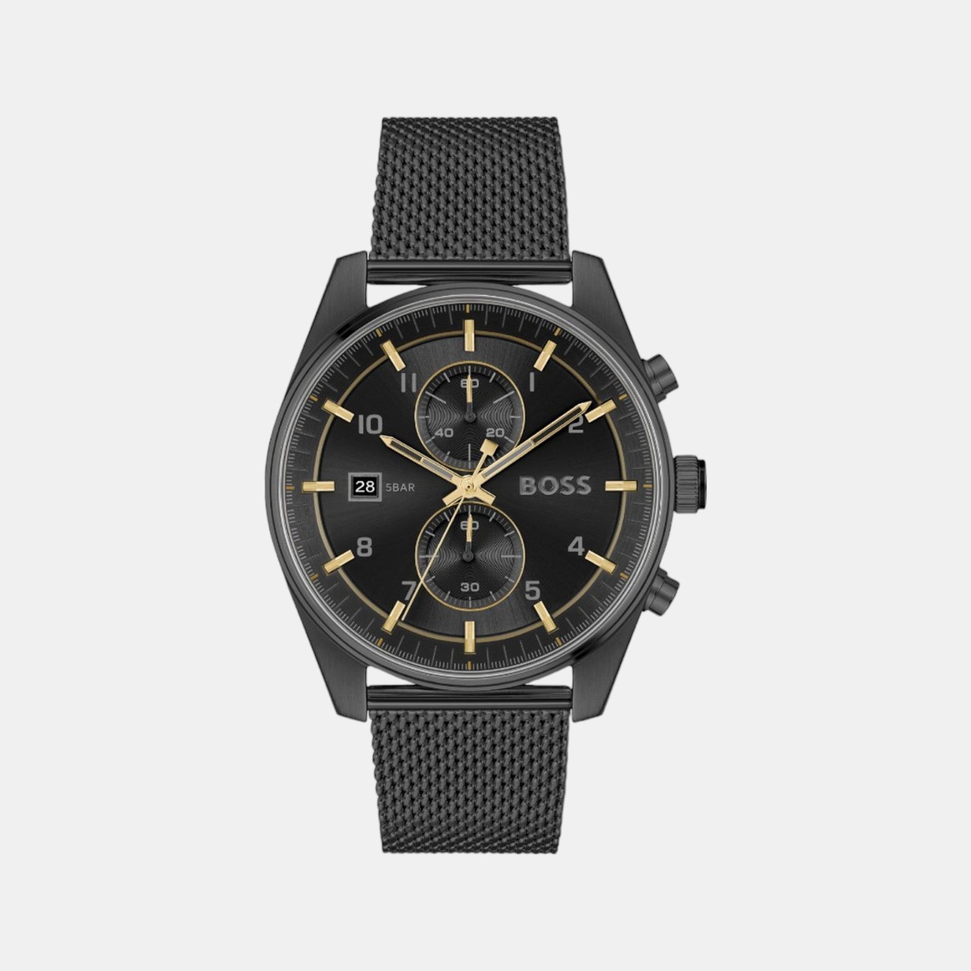 Boss Round Black Chronograph watch