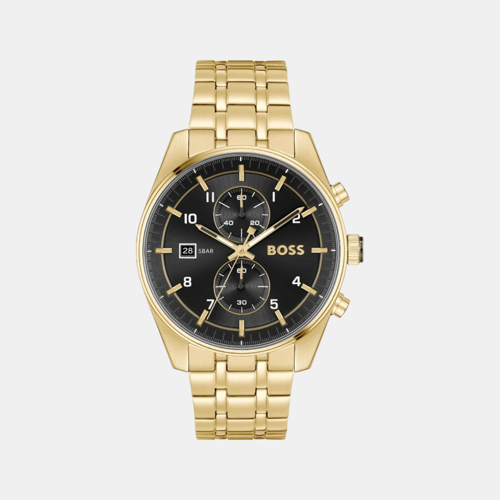 Boss Round Black Chronograph watch