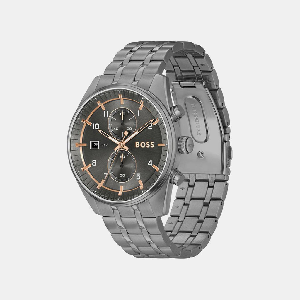 Skytraveller Men Quartz Grey Dial Chronograph Stainless Steel Watch 1514153