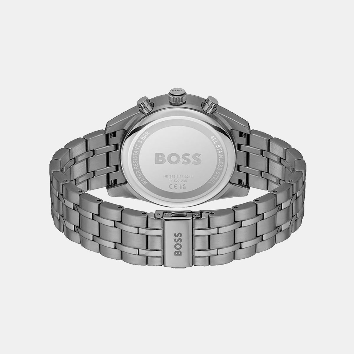 Boss Skytraveller Men Quartz Grey Dial Chronograph Stainless Steel Watch 1514153