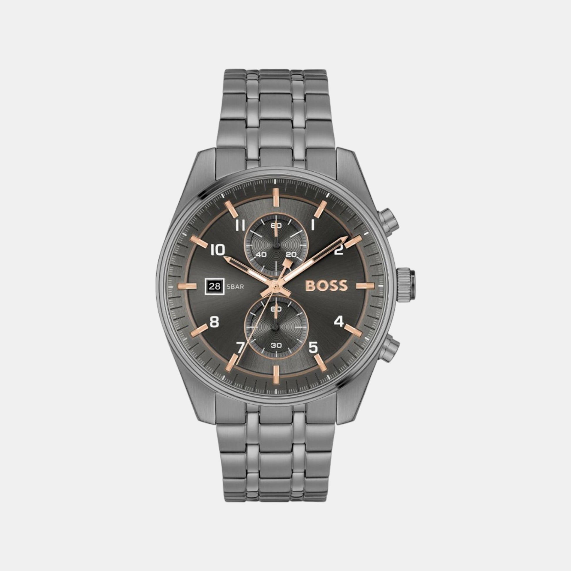 Skytraveller Men Quartz Grey Dial Chronograph Stainless Steel Watch 1514153