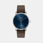 Boss Round Blue Analog watch