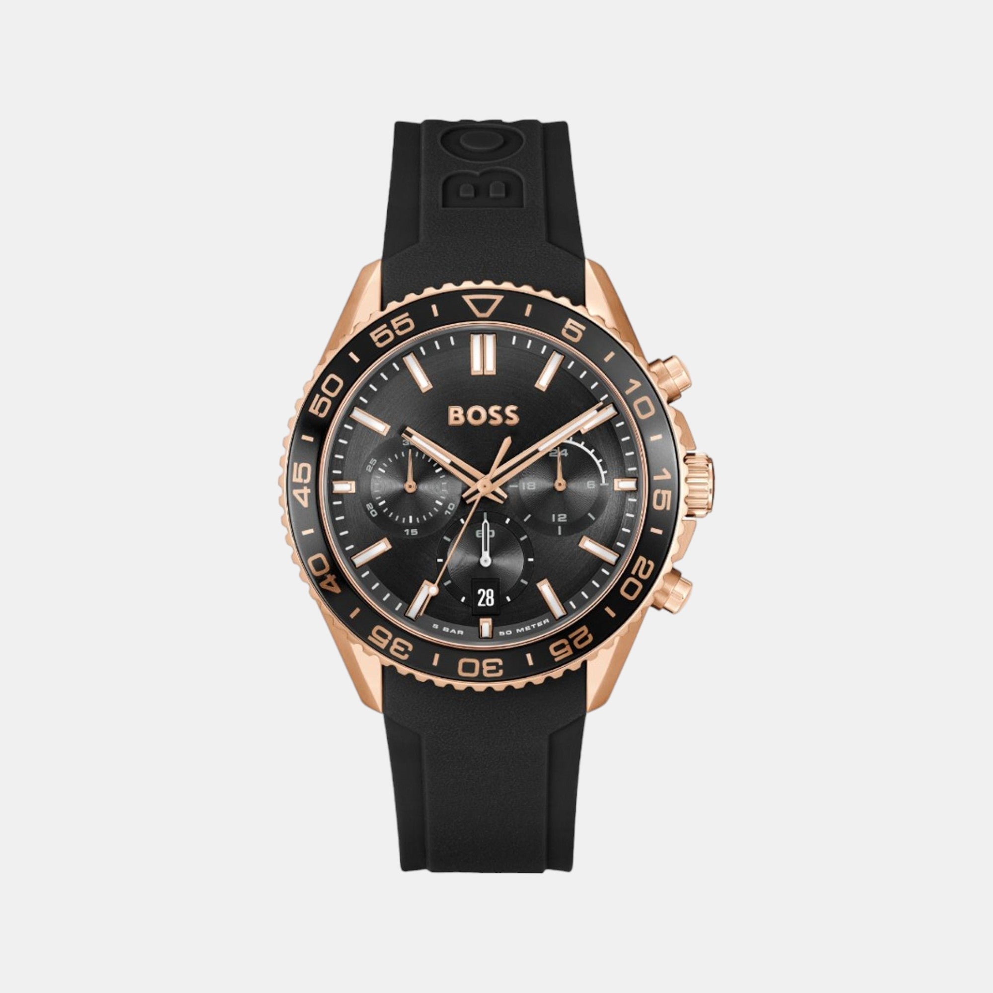 Boss Round Black Chronograph watch