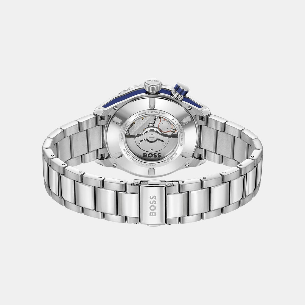 Bossmatic Men Automatic Blue Dial Analog Stainless Steel Watch 1514177