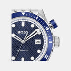 Bossmatic Men Automatic Blue Dial Analog Stainless Steel Watch 1514177