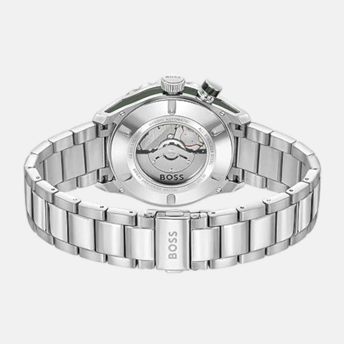 Boss Bossmatic Men Automatic Green Dial Analog Stainless Steel Watch 1514178