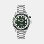 Bossmatic Men Automatic Dark Green Dial Analog Stainless Steel Watch 1514178