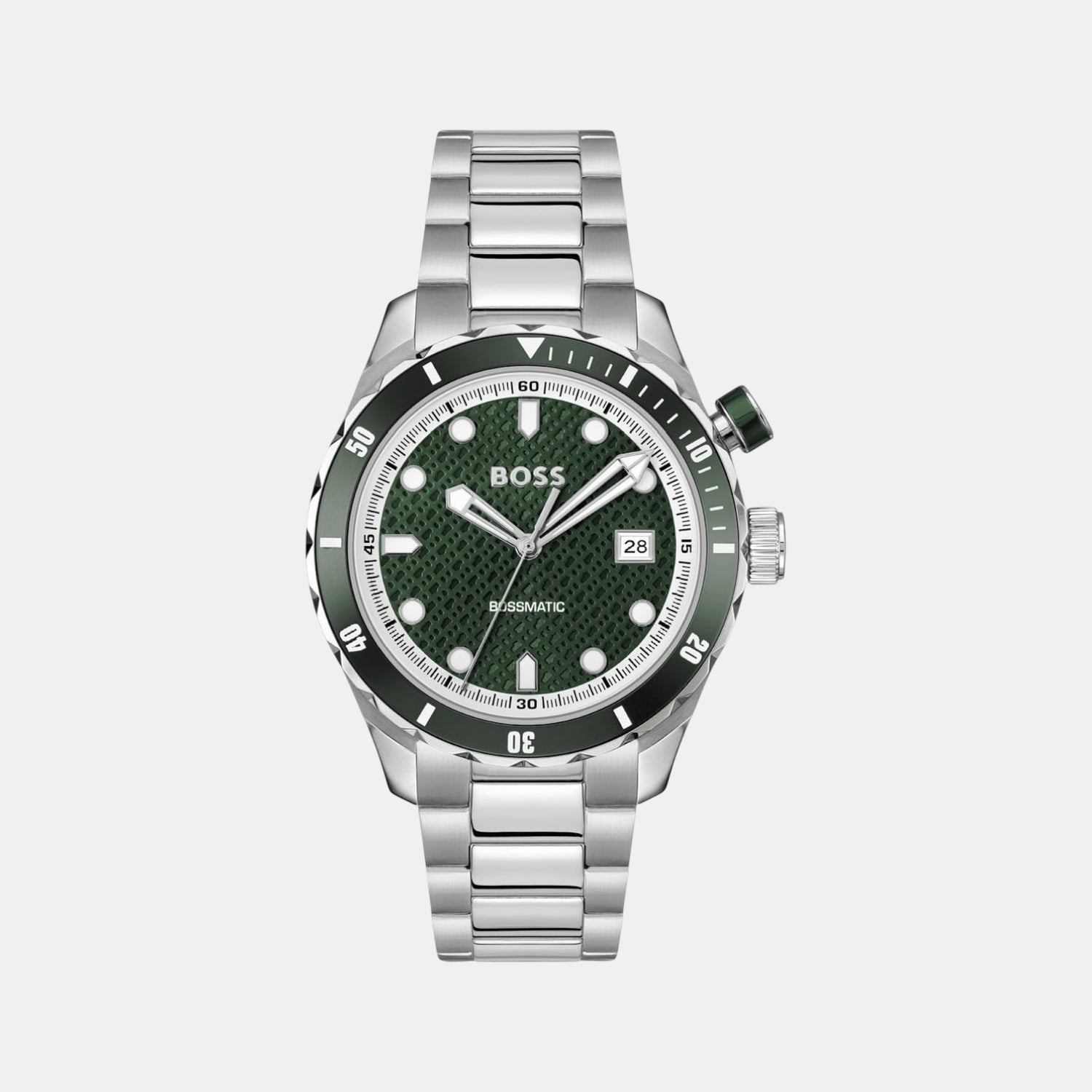 Bossmatic Men Automatic Dark Green Dial Analog Stainless Steel Watch 1514178