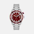 Bossmatic Men Automatic Red Dial Analog Stainless Steel Watch 1514179