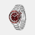 Bossmatic Men Automatic Red Dial Analog Stainless Steel Watch 1514179