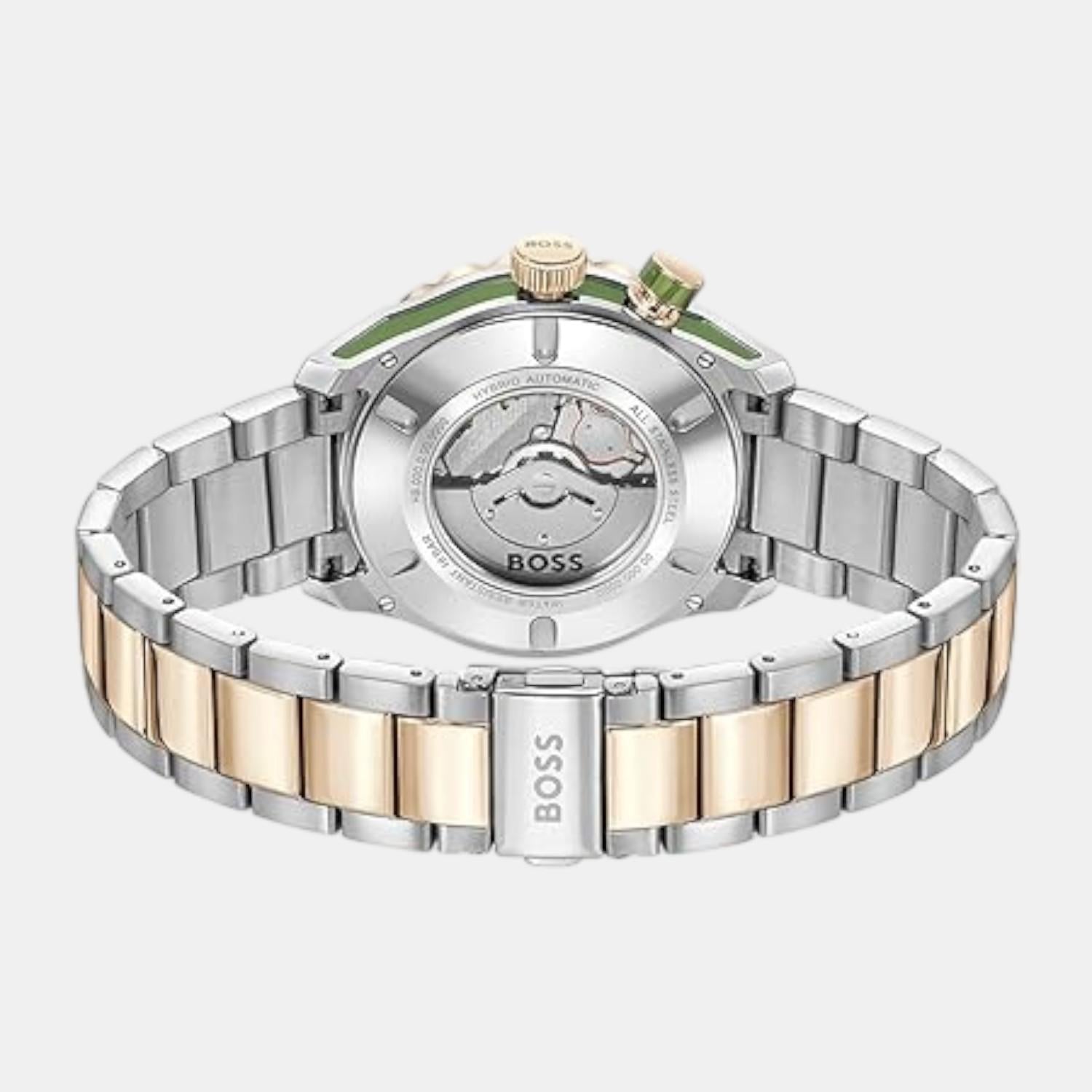 Bossmatic Men Automatic Green Dial Analog Stainless Steel Watch 1514181