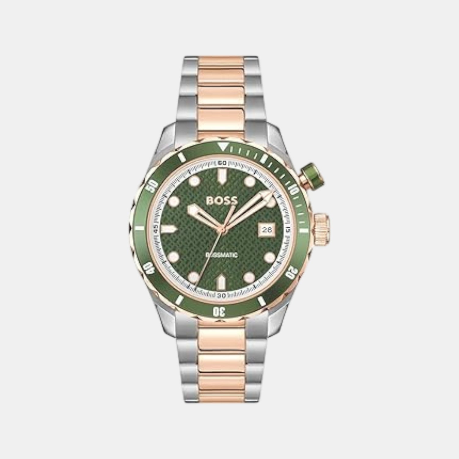 Bossmatic Men Automatic Green Dial Analog Stainless Steel Watch 1514181