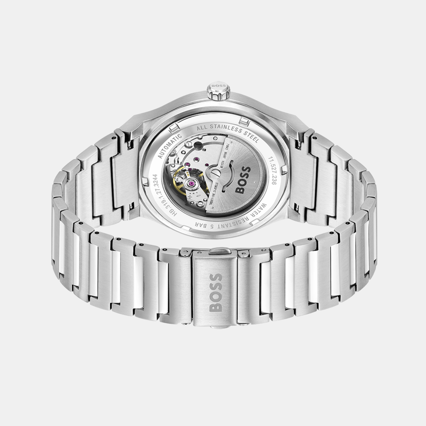 Men Automatic White Dial Analog Stainless Steel Watch 1514186