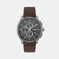 Men Quartz Grey Dial Chronograph Leather Watch 1514187