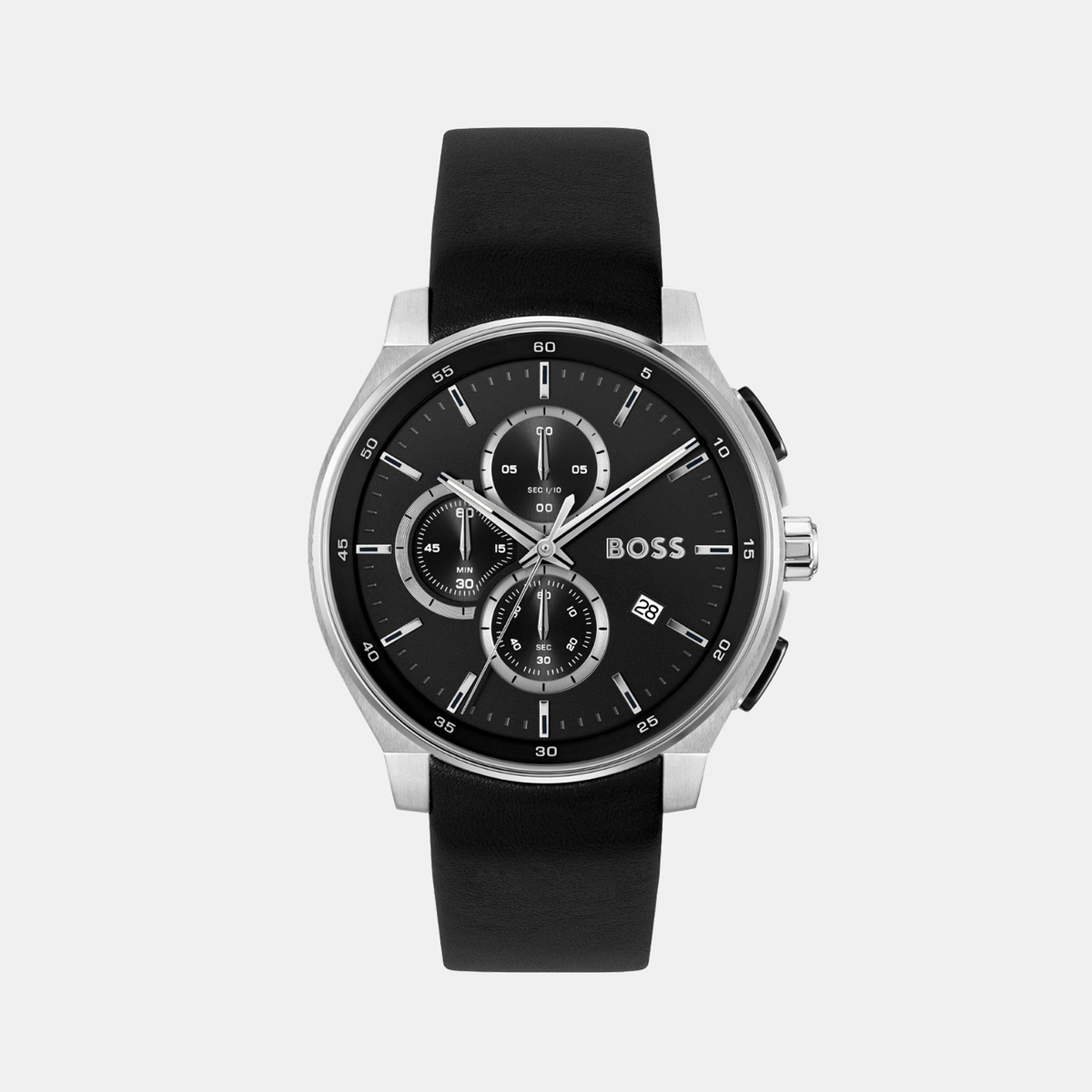 Boss Round Black Chronograph watch