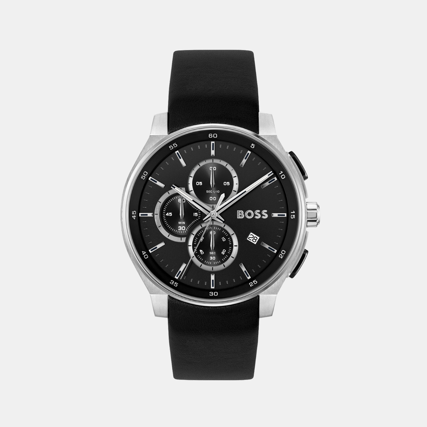 Boss Round Black Chronograph watch