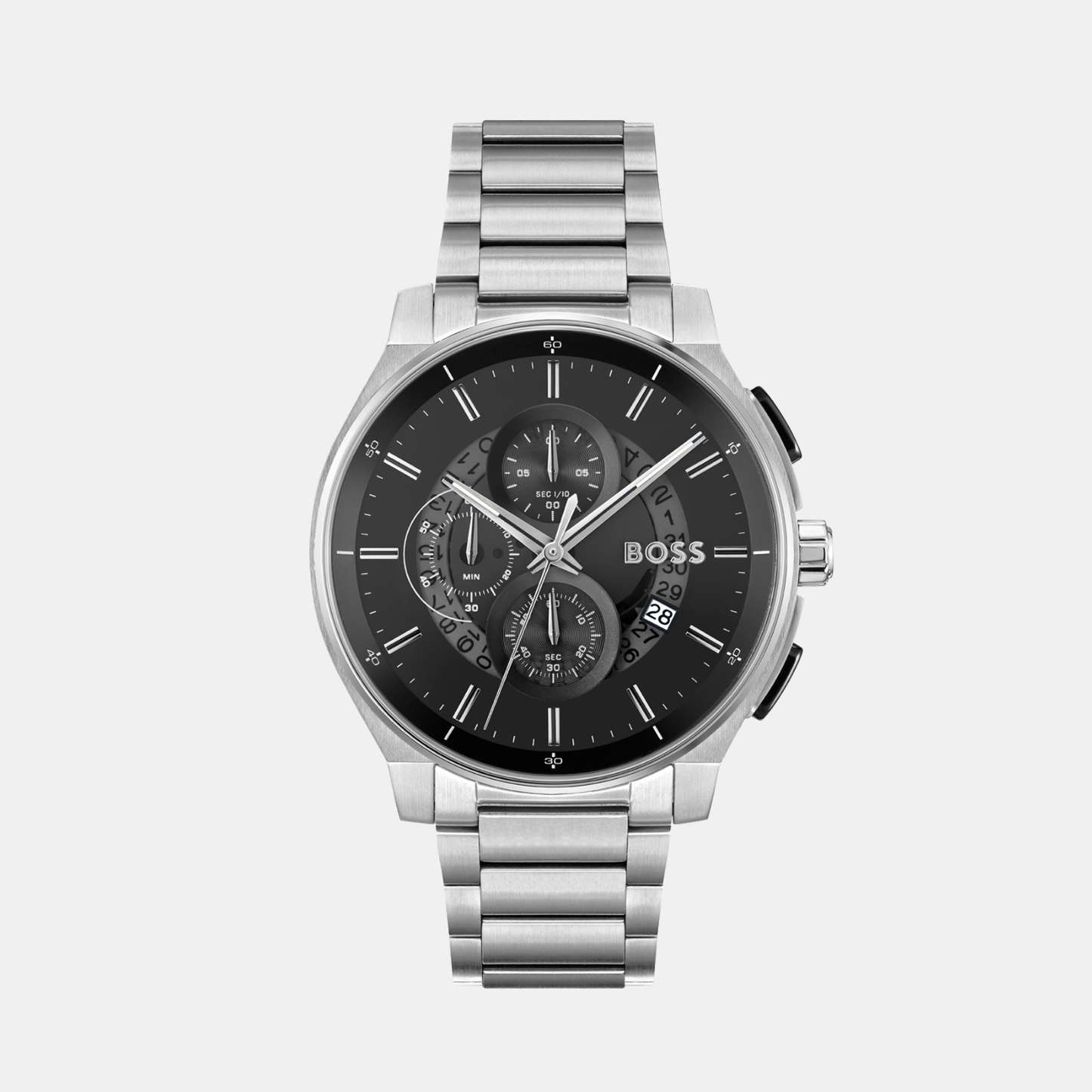 Men Quartz Black Dial Chronograph Stainless Steel Watch 1514191