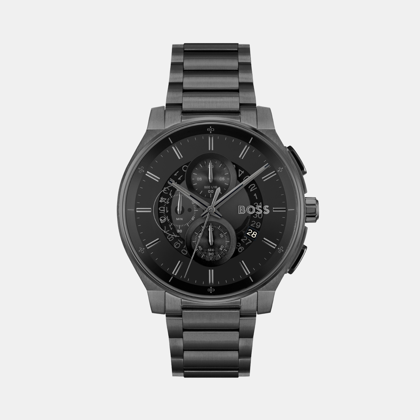 Men Quartz Black Dial Chronograph Stainless Steel Watch 1514192