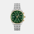 Boss Round Green Chronograph watch
