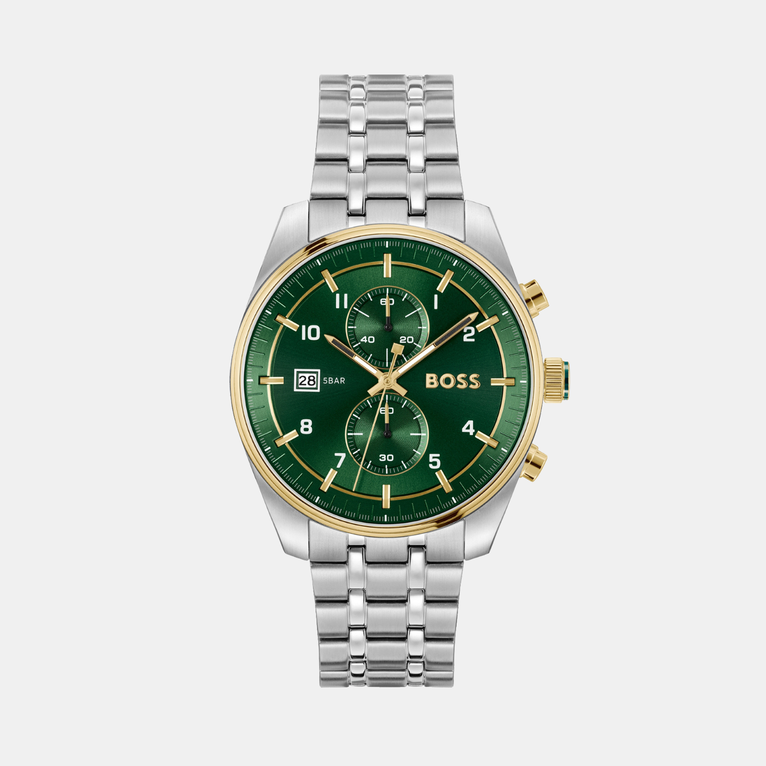 Boss Round Green Chronograph watch