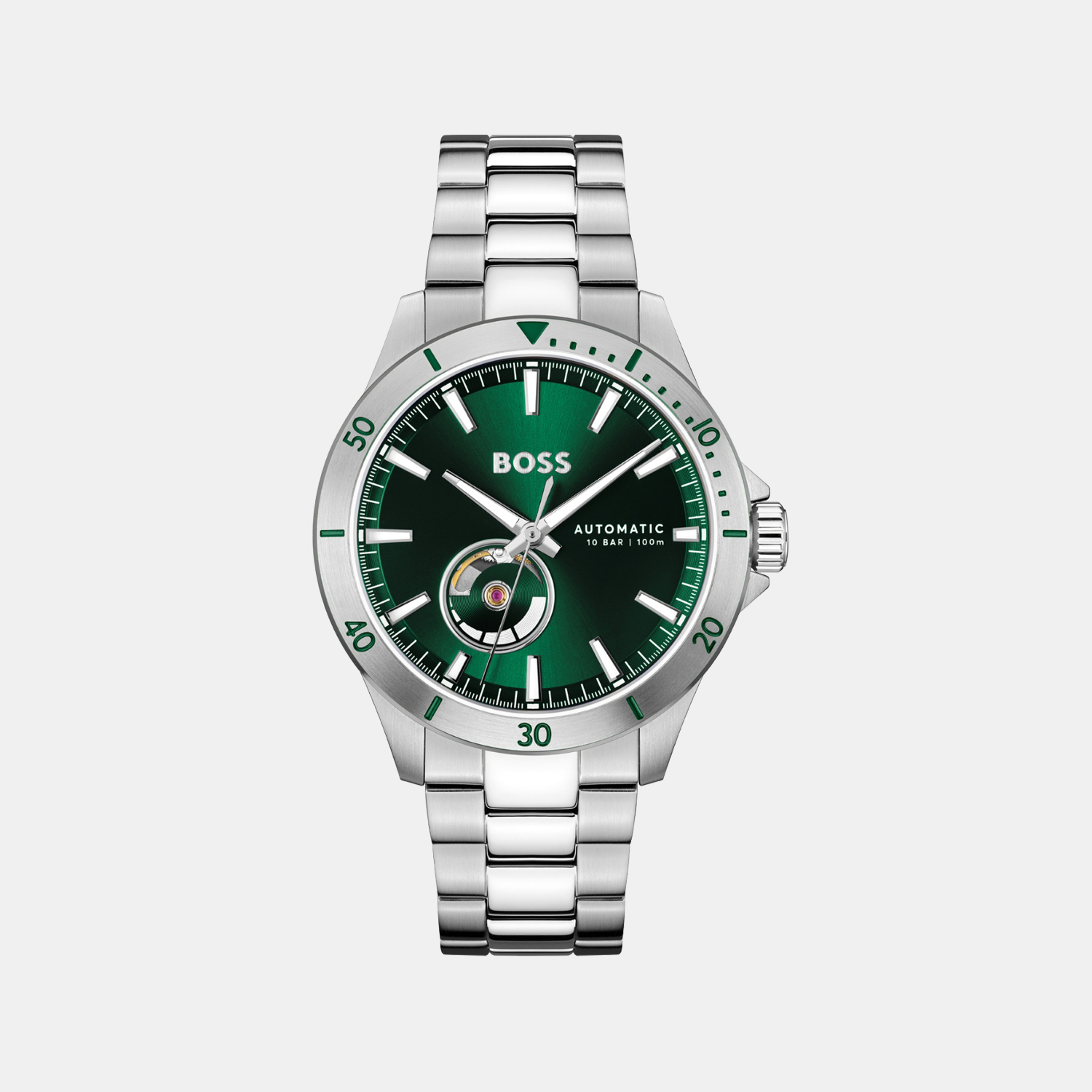 Boss Round Green Analog watch