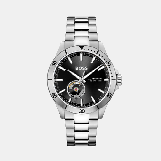 Men Automatic Black Dial Analog Stainless Steel Watch 1514202