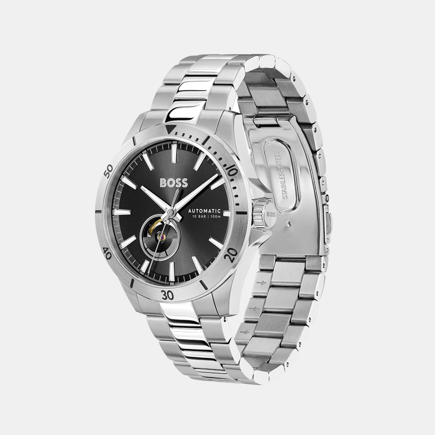 Men Automatic Black Dial Analog Stainless Steel Watch 1514202