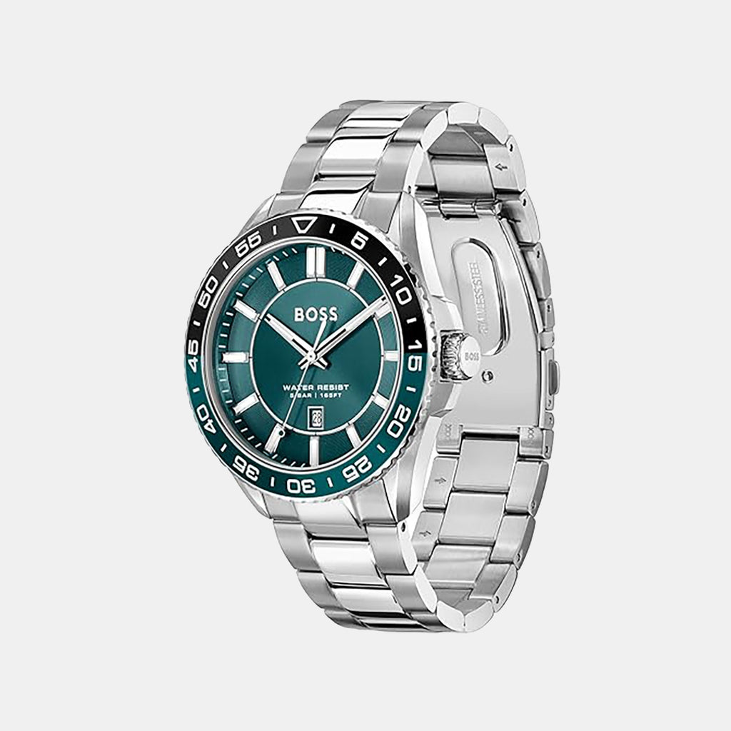 Runner 3H Men Quartz Green Dial Analog Stainless Steel Watch 1514208