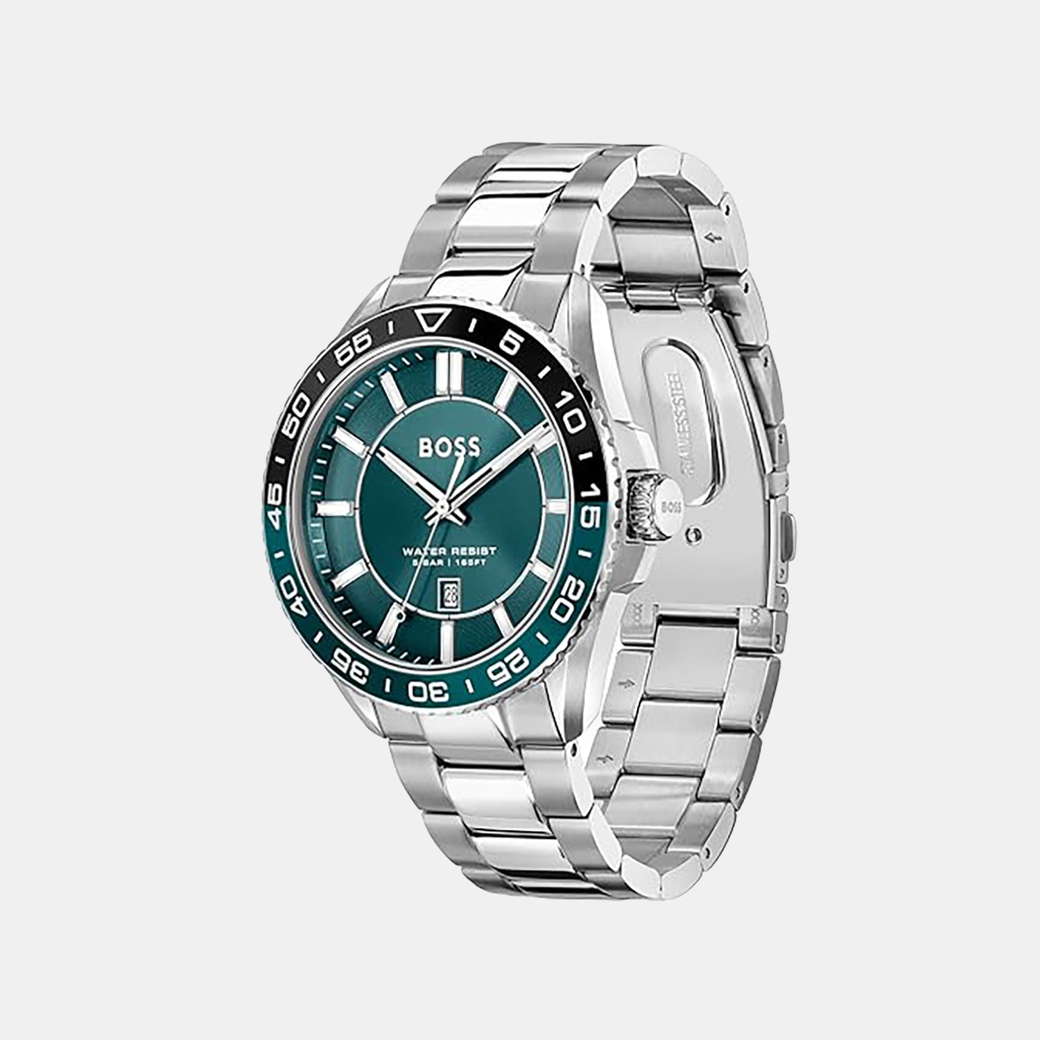 Runner 3H Men Quartz Green Dial Analog Stainless Steel Watch 1514208
