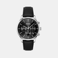 Avery Men Quartz Black Dial Chronograph Leather Watch 1514211