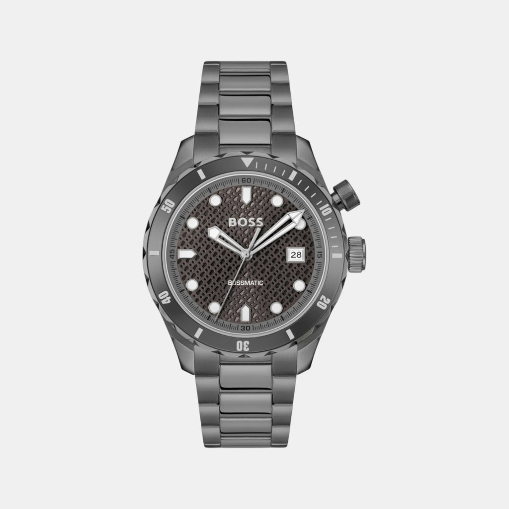 Bossmatic Men Automatic Grey Dial Analog Stainless Steel Watch 1514213
