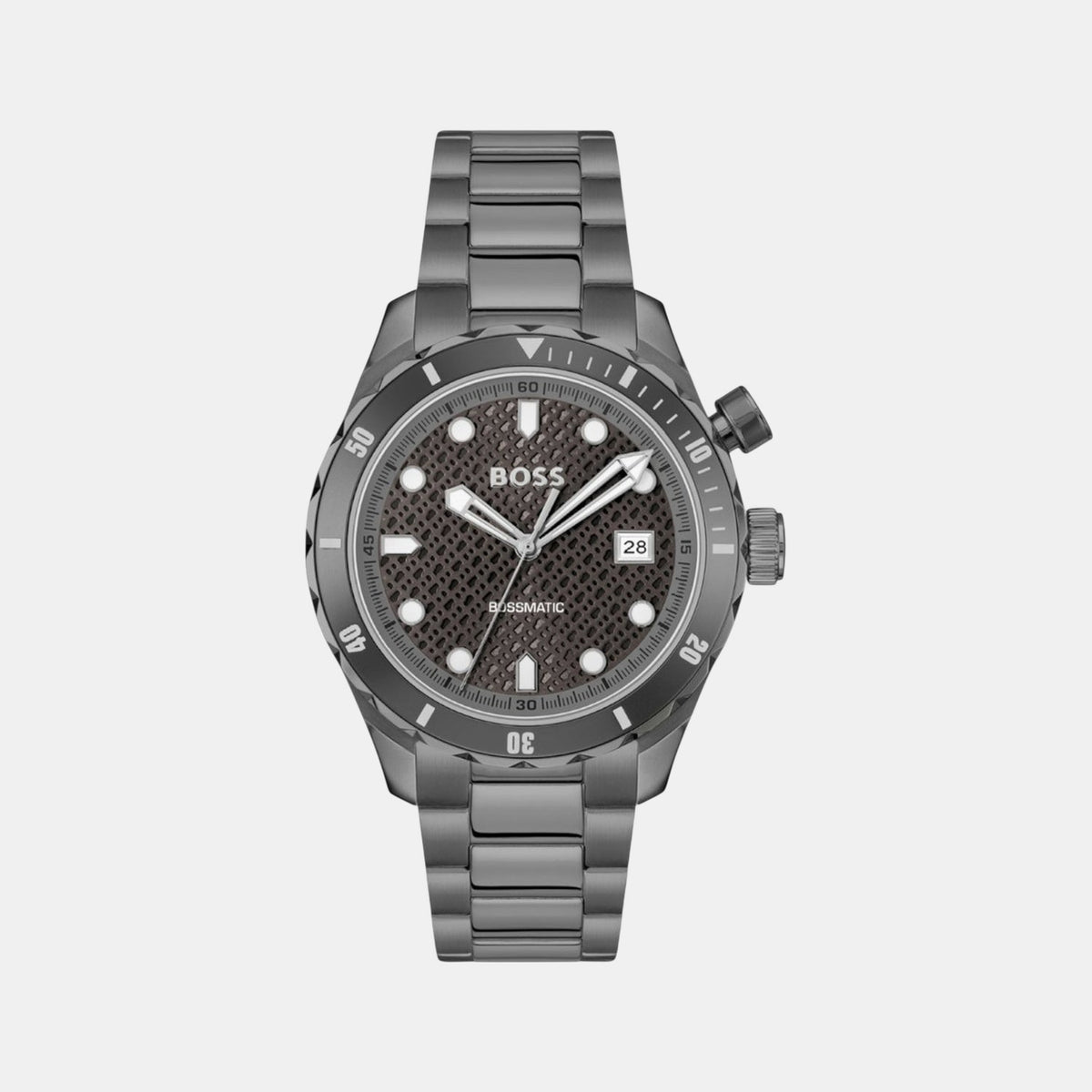 Boss Bossmatic Men Automatic Grey Dial Analog Stainless Steel Watch 1514213