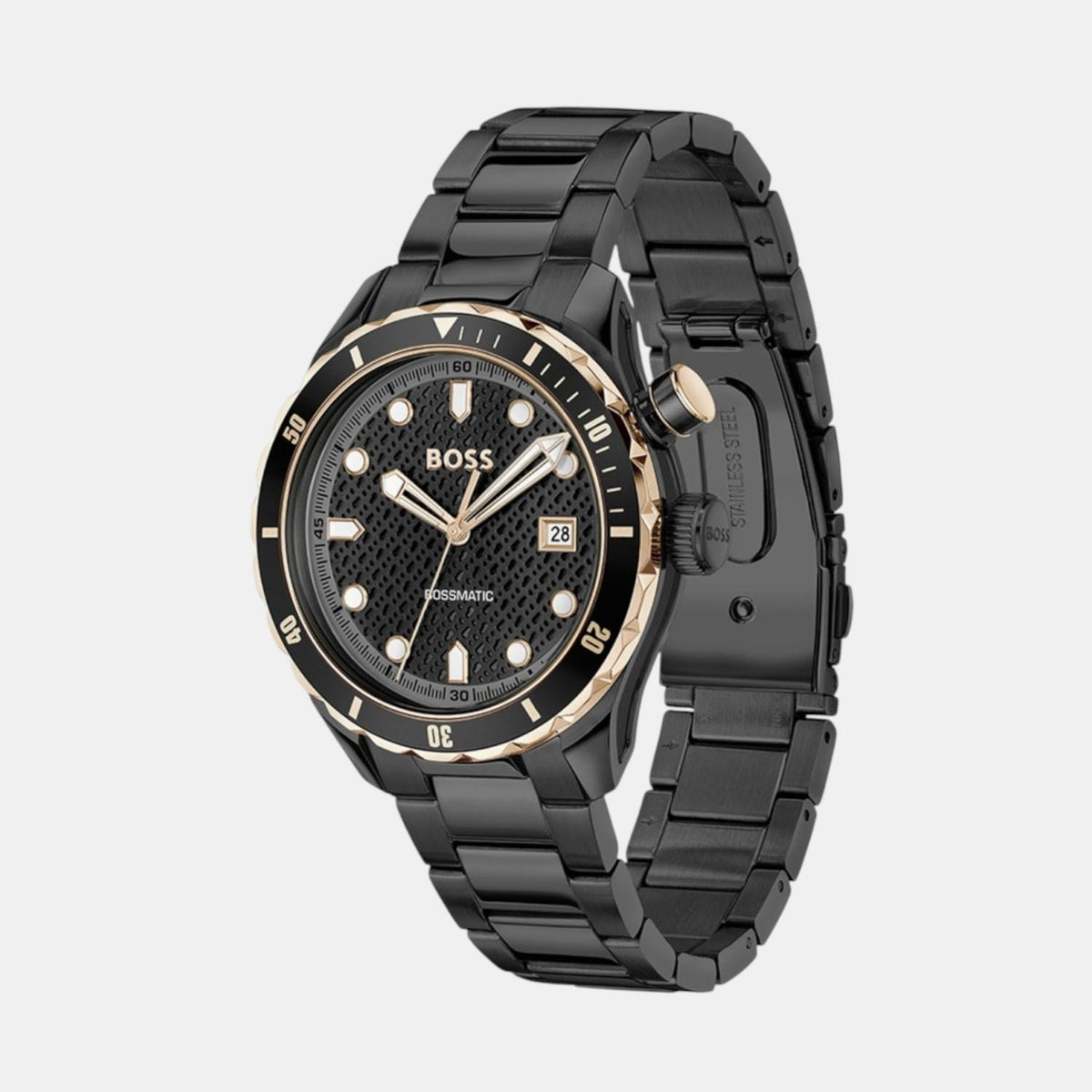Boss Bossmatic Men Automatic Black Dial Analog Stainless Steel Watch 1514215