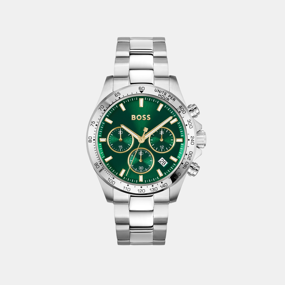 Boss Hero Men Quartz Green Dial Chronograph Stainless Steel Watch 1514217