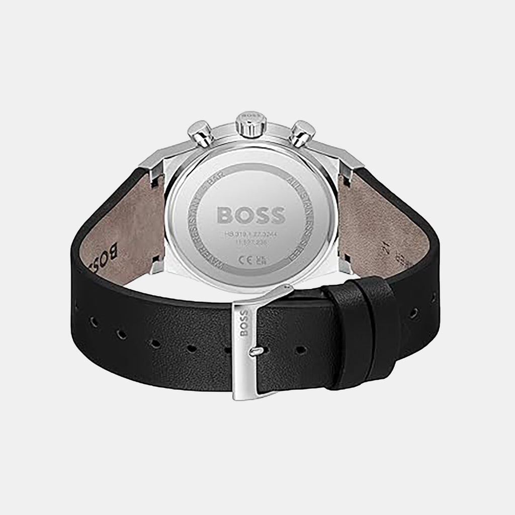 Candor Chrono Men Quartz Black Dial Chronograph Leather Watch 1514218