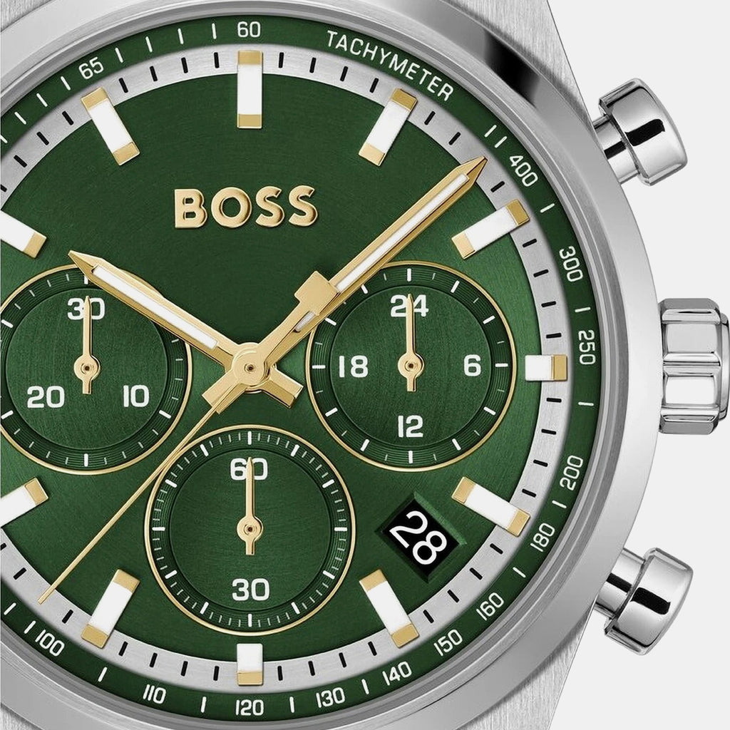 Candor Chrono Men Quartz Green Dial Chronograph Stainless Steel Watch 1514220
